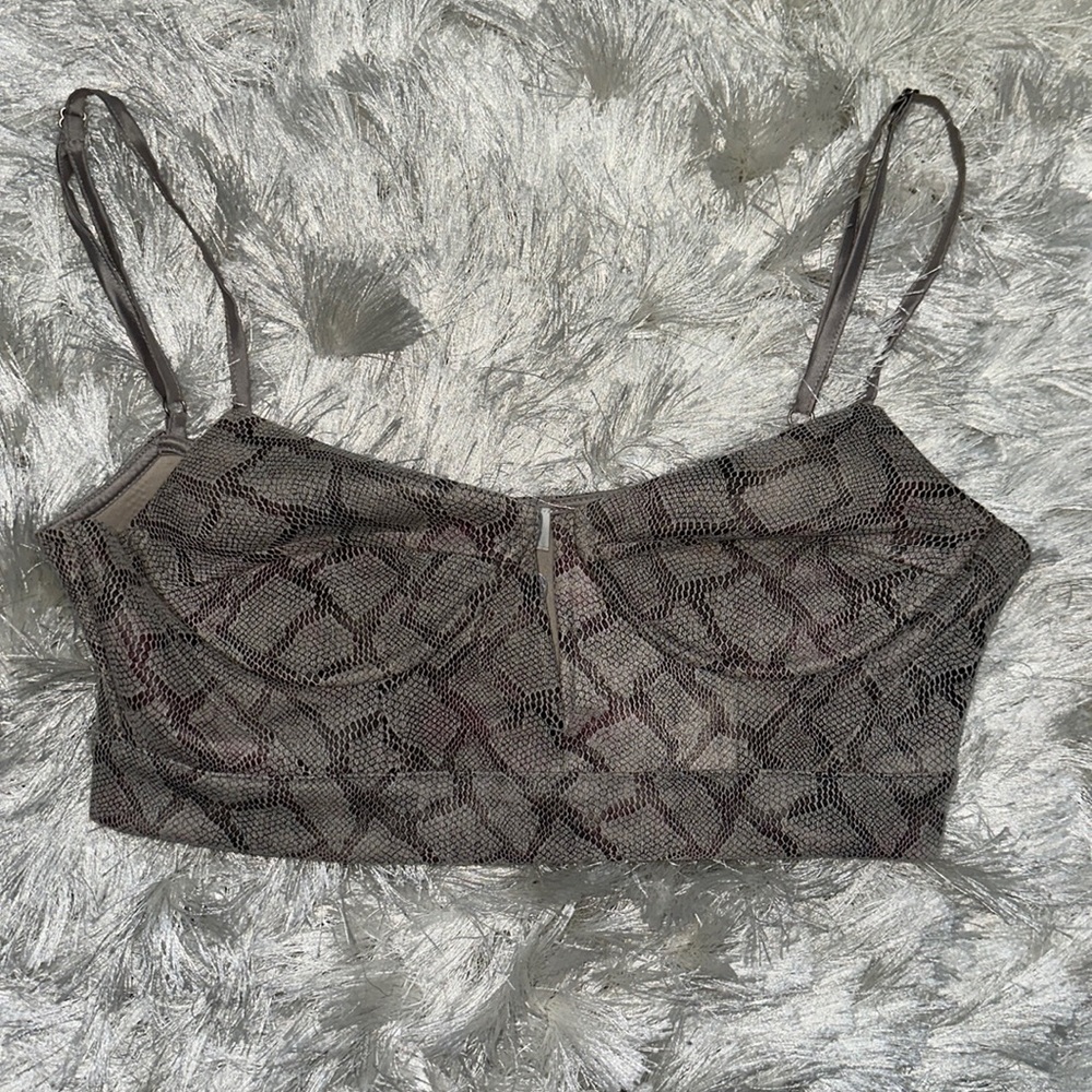 Snake-print crop top
